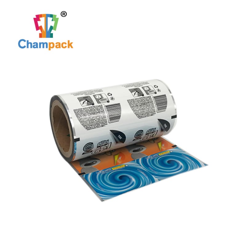 OEM Kétoldalas nyomtatás pihenőhelyiség tisztító gél-golyó fémezett műanyag tasakos laminált ipari termékek csomagoló fólia tekercs (1)