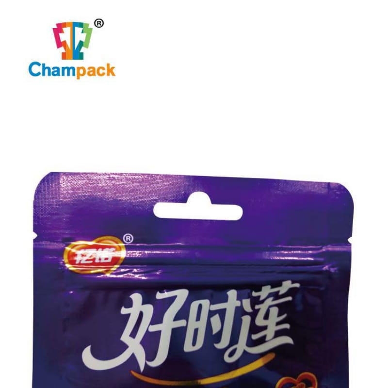 metallisk emballagepose med tre sider med lynlås til chokolade (2)
