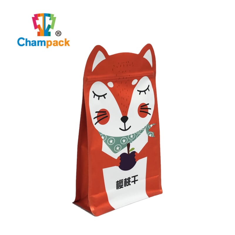Animal shaped flat bottom standing pouch for snacks (2)